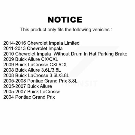 Ameribrakes Rear Ceramic Disc Brake Pads For Chevrolet Impala Pontiac Grand Prix Buick LaCrosse NWF-PRC999